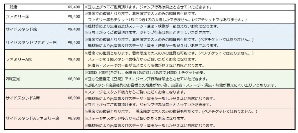娘武道館席種0528